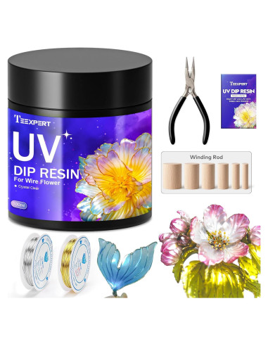 Kit de Resina UV Teexpert 100g para Joyería y Flores DIY