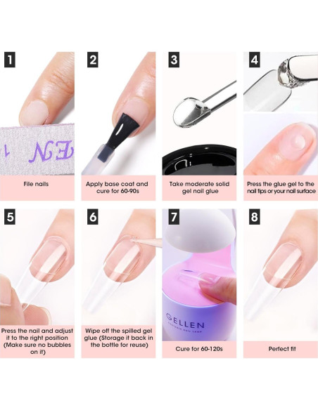 Gellen Set de 2 Pegamentos de Gel Sólido para Uñas 30g Gellen Set de 2 Pegamentos de Gel Sólido para Uñas 30g