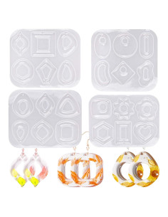 Moldes de Silicona para Joyas Muyulin - 4 Piezas para DIY