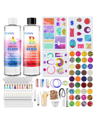 Kit de Resina IGaiety para Joyería - 278 Piezas, Moldes Silicona