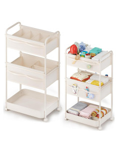 Cesta Organizador de Pañales BOPHILI Beige con Ruedas 85cm