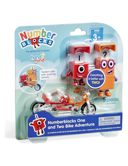 Conjunto de Figuras Numberblocks Uno y Dos en Bicicleta Conjunto de Figuras Numberblocks Uno y Dos en Bicicleta