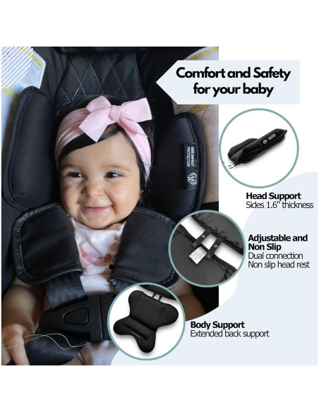 Inserto para Bebés Genérico Soporte Cabeza y Cuerpo Negro Inserto para Bebés Genérico Soporte Cabeza y Cuerpo Negro