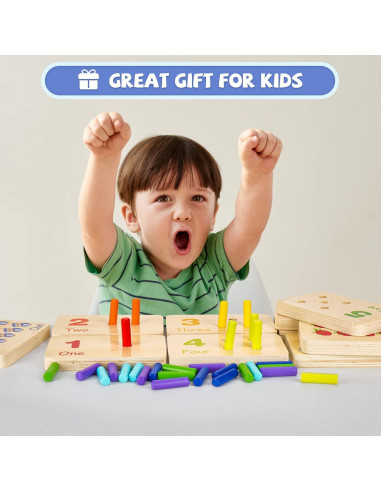 Bloques de Números de Madera Montessori WEIDE 27.94x17.02cm