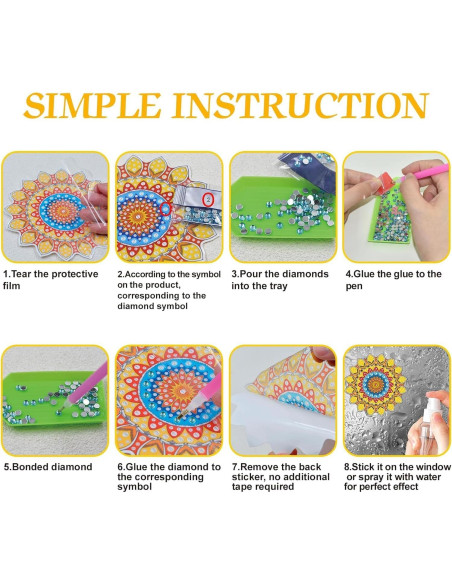 Kit de Arte de Diamante ACSAUMMY 6pcs Mandala para Ventanas Kit de Arte de Diamante ACSAUMMY 6pcs Mandala para Ventanas