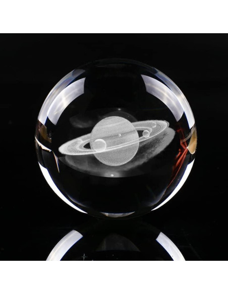 Bola de Cristal 3D Sistema Solar Qianwei con Base LED 40mm Bola de Cristal 3D Sistema Solar Qianwei con Base LED 40mm