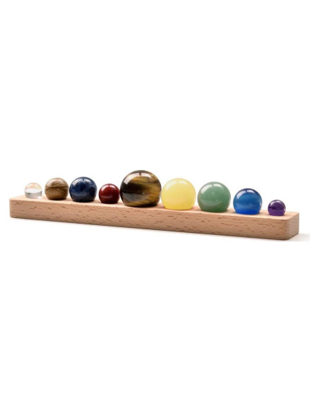 Esfera de Gemas Naturales del Sistema Solar 9 Planetas con Soporte Esfera de Gemas Naturales del Sistema Solar 9 Planetas con Soporte