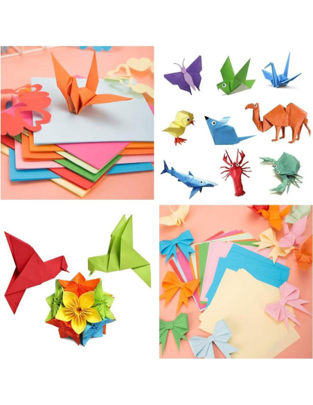 1000 Hojas de Papel Origami Doble Cara Yimaa 10 Colores 1000 Hojas de Papel Origami Doble Cara Yimaa 10 Colores