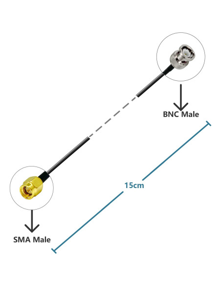 Cable Coaxial RF SMA Macho a BNC Macho 15cm 2PCS POBADY Cable Coaxial RF SMA Macho a BNC Macho 15cm 2PCS POBADY