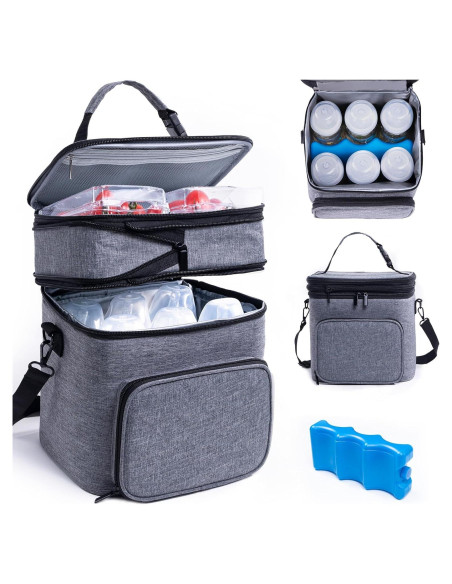 Bolsa de Almacenamiento de Leche Materna SFYBYHEART - Enfriador para 6 Botellas Bolsa de Almacenamiento de Leche Materna SFYBYHEART - Enfriador para 6 Botellas