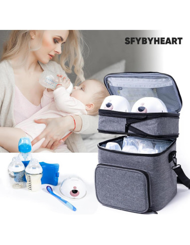 Bolsa de Almacenamiento de Leche Materna SFYBYHEART - Enfriador para 6 Botellas
