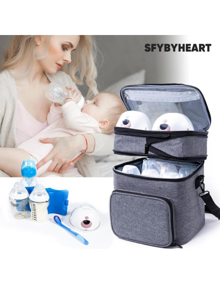 Bolsa de Almacenamiento de Leche Materna SFYBYHEART - Enfriador para 6 Botellas Bolsa de Almacenamiento de Leche Materna SFYBYHEART - Enfriador para 6 Botellas