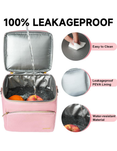 Bolsa Térmica Jaffzora para Leche Materna Rosa 6 Biberones