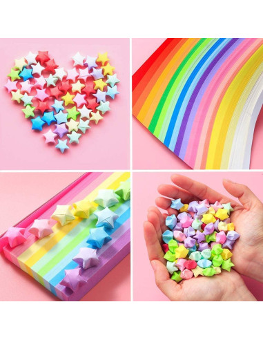 Papel Plegable Estrellas Coloridas JALLYSIA 2340 Hojas DIY
