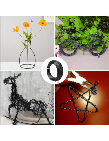 Alambre de Aluminio 1mm x 30m Cobee para Manualidades Negro