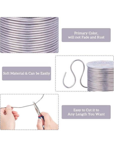 Alambre de Aluminio Flexible BENECREAT 2.5mm 24.5m Manualidades Alambre de Aluminio Flexible BENECREAT 2.5mm 24.5m Manualidades
