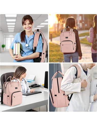 Mochila de Enfermería MATEIN Rosa 15.6" Impermeable