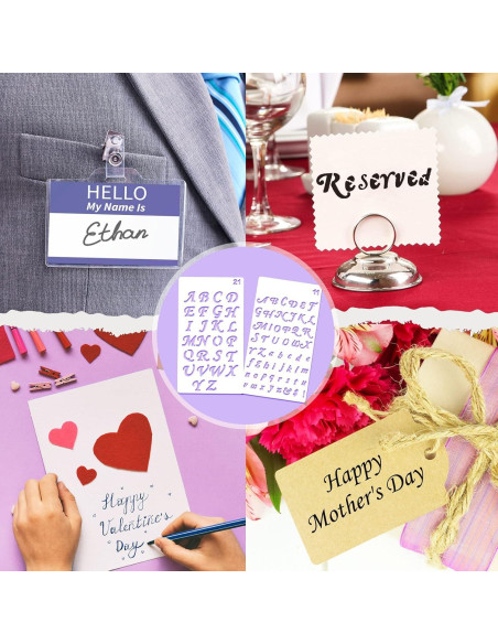 30 Plantillas de Letras y Números Reutilizables Tenare 10x17 cm 30 Plantillas de Letras y Números Reutilizables Tenare 10x17 cm