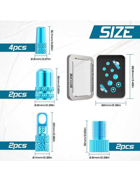Conjunto de Tapas de Válvula BUCKLOS para Bicicletas - 10 Piezas Conjunto de Tapas de Válvula BUCKLOS para Bicicletas - 10 Piezas