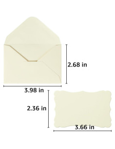 Paquete de 100 Mini Sobres Crema con Tarjetas de Visita Toperd 2