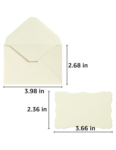 Paquete de 100 Mini Sobres Crema con Tarjetas de Visita Toperd Paquete de 100 Mini Sobres Crema con Tarjetas de Visita Toperd