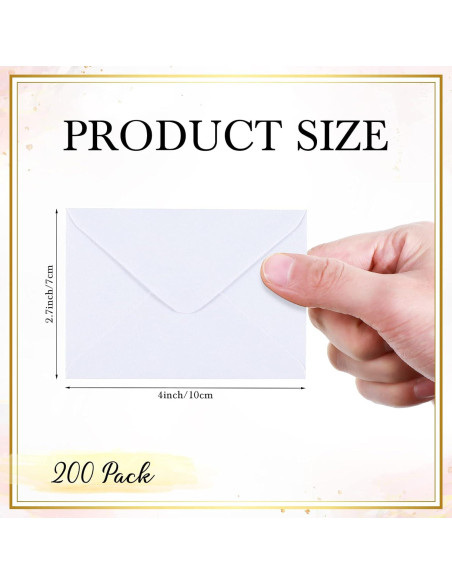 200 Mini Sobres de Regalo Yahenda Blancos 10.16x6.86 cm 200 Mini Sobres de Regalo Yahenda Blancos 10.16x6.86 cm