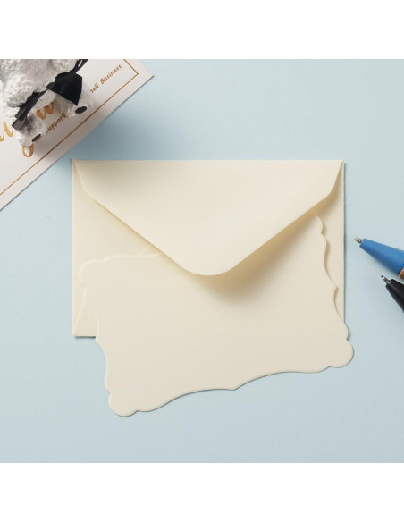 Paquete de 100 Mini Sobres Crema con Tarjetas de Visita Toperd Paquete de 100 Mini Sobres Crema con Tarjetas de Visita Toperd