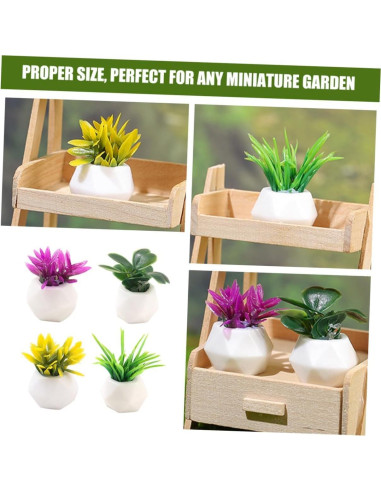 Conjunto 4PCS Mini Plantas Suculentas Resina WinldMonmo