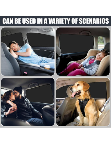 Cortinas de Privacidad para Ventanas de Auto ZATOOTO 4 Pcs Opacas