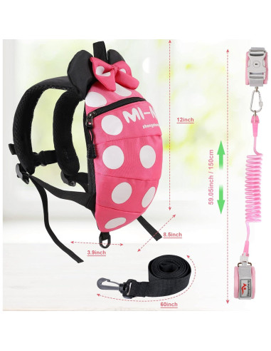 Arnés de Seguridad 4 en 1 para Niños - Rojo Rosa