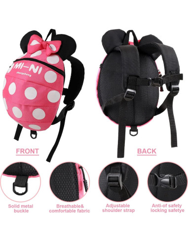 Arnés de Seguridad 4 en 1 para Niños - Rojo Rosa