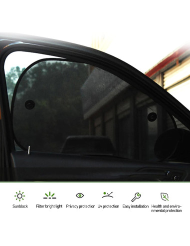 Protector Solar Ventanas Laterales Coche Tesnaao 66x38cm 2PCS