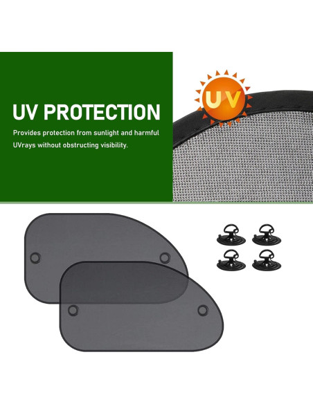 Protector Solar Ventanas Laterales Coche Tesnaao 66x38cm 2PCS Protector Solar Ventanas Laterales Coche Tesnaao 66x38cm 2PCS