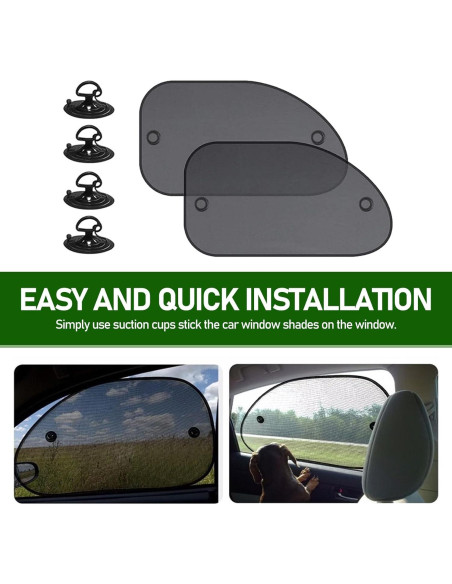Protector Solar Ventanas Laterales Coche Tesnaao 66x38cm 2PCS Protector Solar Ventanas Laterales Coche Tesnaao 66x38cm 2PCS