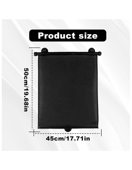 Cortinas de Sol Enrollables Vrasly para Ventanas de Auto 45.72x50.8cm Cortinas de Sol Enrollables Vrasly para Ventanas de Auto 45.72x50.8cm