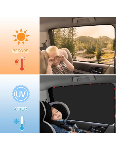 Cortinas Magnéticas para Ventanas de Auto ZATOOTO - 4 Piezas 99% Bloqueo UV Cortinas Magnéticas para Ventanas de Auto ZATOOTO - 4 Piezas 99% Bloqueo UV