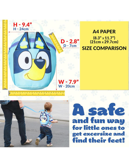 Mochila Bluey con Arnés de Seguridad para Niños 1-4 Años Mochila Bluey con Arnés de Seguridad para Niños 1-4 Años