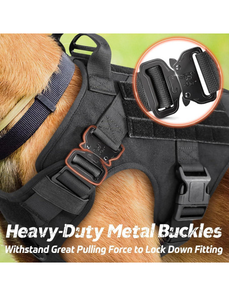 Arnés Táctico Rabbitgoo para Perros Grandes Negro L Arnés Táctico Rabbitgoo para Perros Grandes Negro L