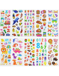Stickers 3D Esponjosos DaiUni 24 Hojas para Niños Creativos 2