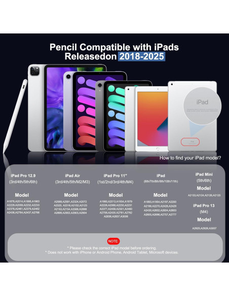 Lápiz Stylus BLEBLE para iPad Pro 13" y 11" - Carga Rápida Lápiz Stylus BLEBLE para iPad Pro 13" y 11" - Carga Rápida