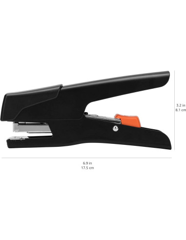 Grapadora de mano Amazon Basics sin esfuerzo, 25 hojas, negra