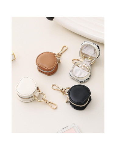 CASEGRACE Estuche de Viaje para Joyas Portátil Negro y Blanco
