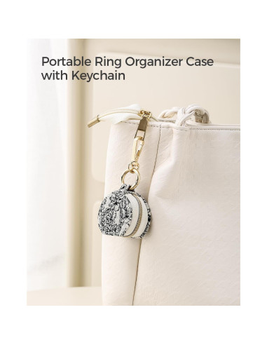 CASEGRACE Estuche de Viaje para Joyas Portátil Negro y Blanco