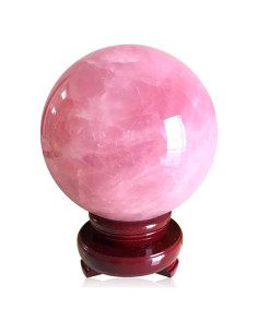 Esfera de Cristal Curativo Cuarzo Rosa 5cm con Base MDYSC