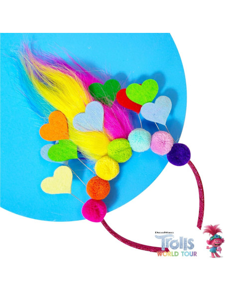 Diadema LUV HER Trolls World Tour con Peluca para Niñas Diadema LUV HER Trolls World Tour con Peluca para Niñas