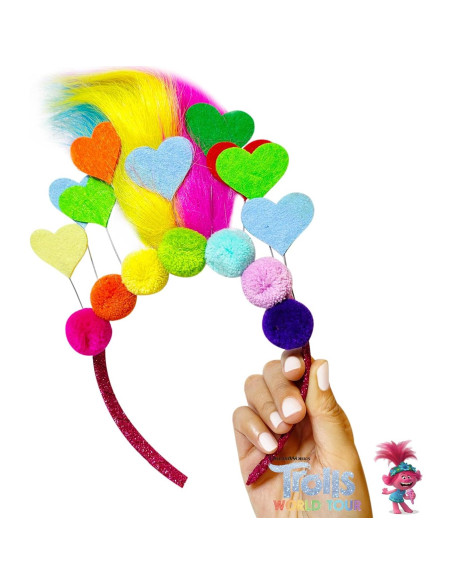 Diadema LUV HER Trolls World Tour con Peluca para Niñas Diadema LUV HER Trolls World Tour con Peluca para Niñas