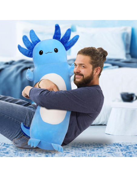 Almohada de Peluche Axolote 90 cm Azul Comienzo Auspicioso Almohada de Peluche Axolote 90 cm Azul Comienzo Auspicioso