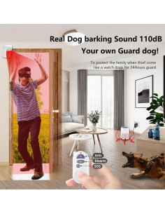 Alarma de Movimiento Ranxinyuan con Ladrido de Perro y Control Remoto 2