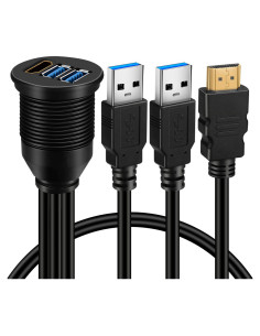 Cable de Extensión BATIGE Doble USB 3.0 y HDMI 0.91m