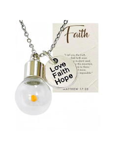 Collar de Semilla de Mostaza Hecho a Mano - Joyería Cristiana Unisex